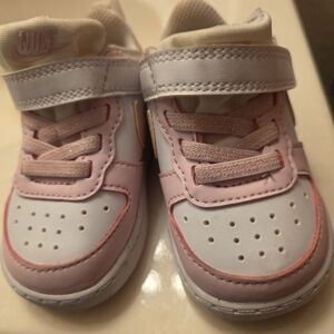 Nike Kids Pink and White Shoes
